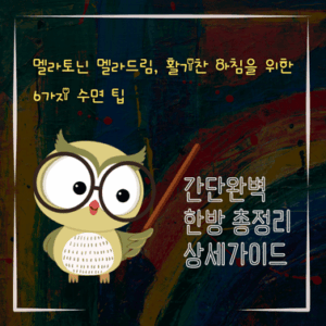 V2MID0235 멜라토닌 멜라드림 활기찬 아침을 위한 6가지 수면 팁