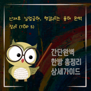 V2MID2359 산재후 실업급여 헷갈리는 용어 완벽 정리 TOP 5
